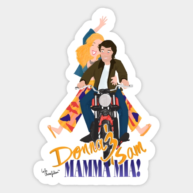 Donna and Sam Mamamia Sticker by LeilaCharaf